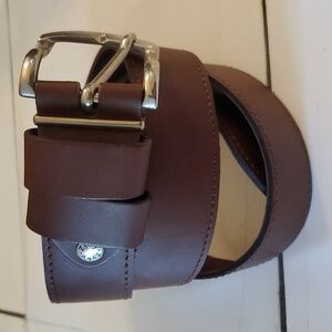 Vera Pelle real leather mens dark brown belt Size 37"